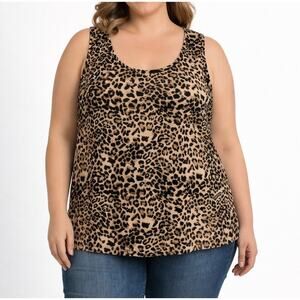 Y2K Style Size 2X Leopard Print Womens Tank Top Animal Print Shirt